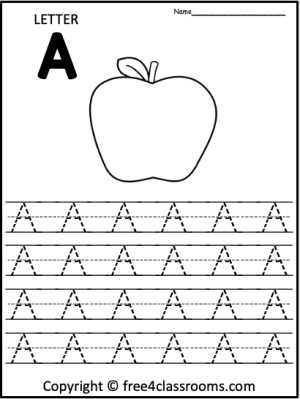 tracing the letter a free printable