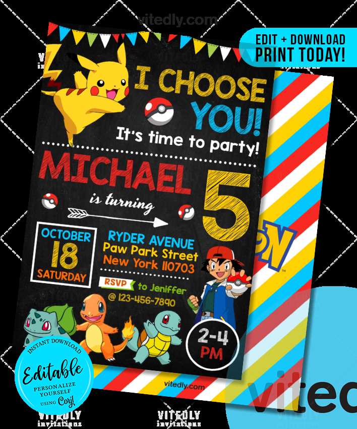 pokemon birthday invites printable