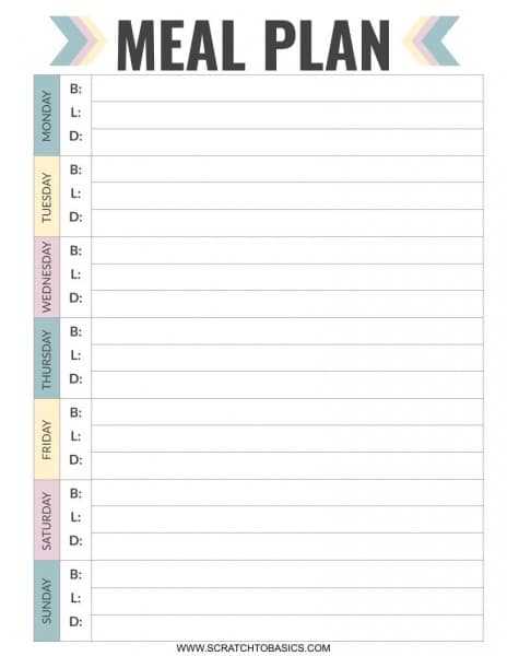 meal prep planner printable