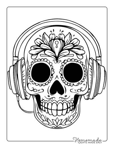 sugar skull template printable free