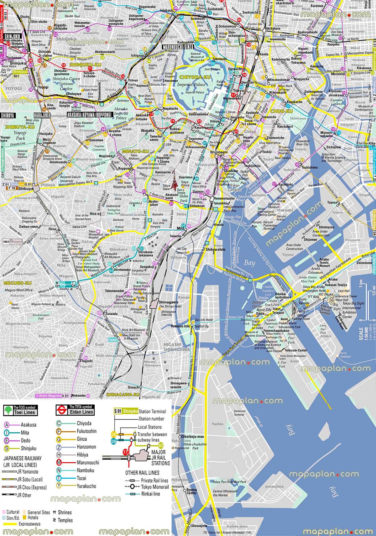 tokyo printable map