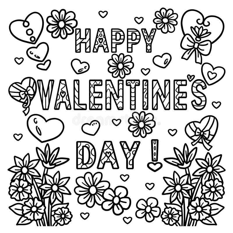 printable easy valentines coloring pages