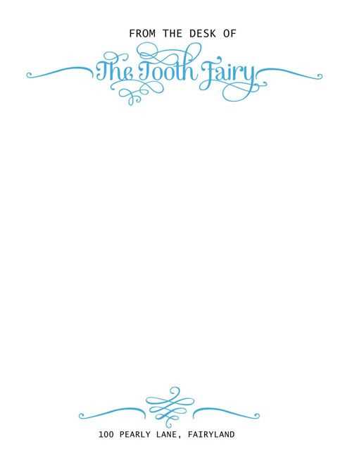 tooth fairy letterhead printables