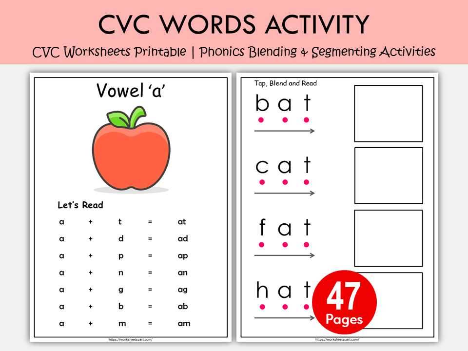 cvc words printables