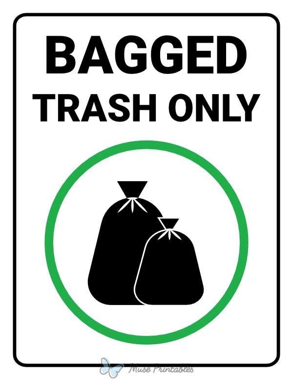 trash sign printable