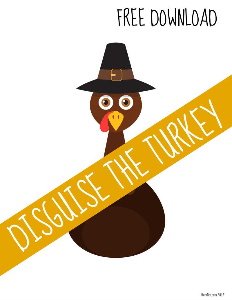 turkey in disguise printable outfits