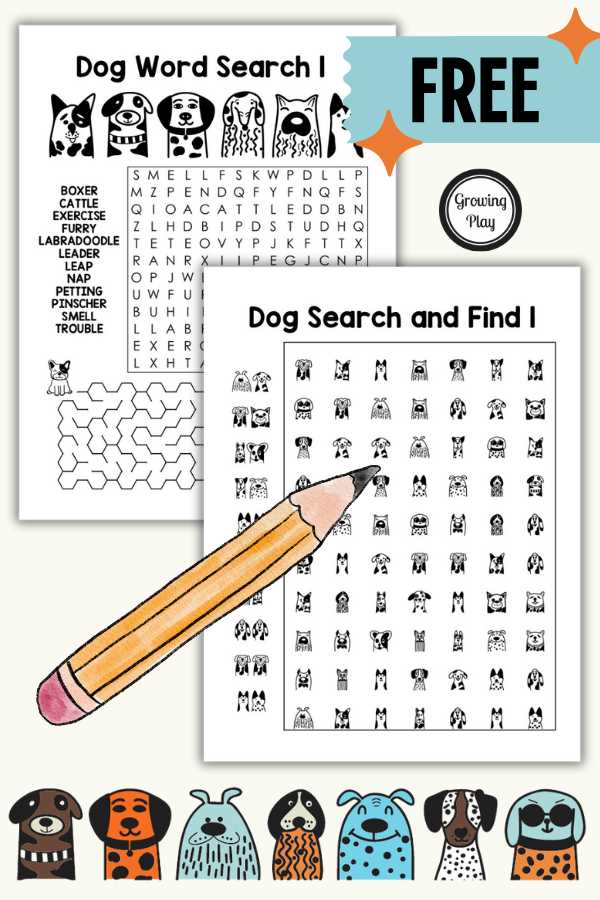 dog word search puzzles printable