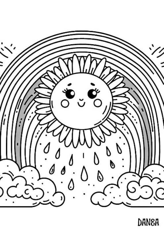 rainbow coloring page printable