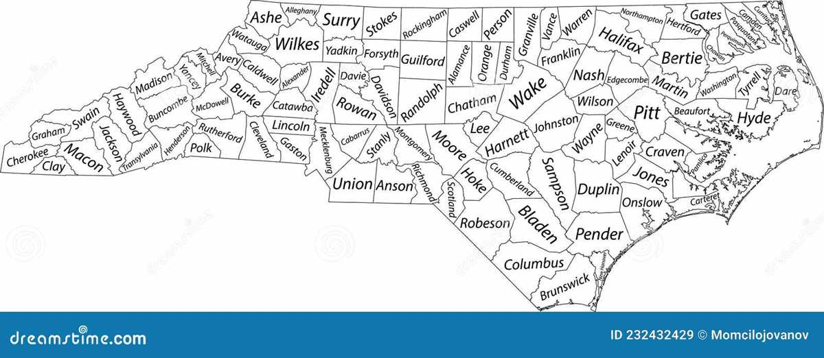 printable north carolina county map