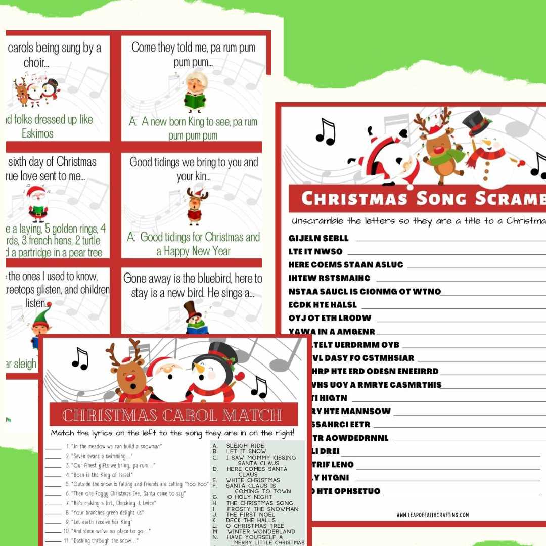 printable words to christmas songs