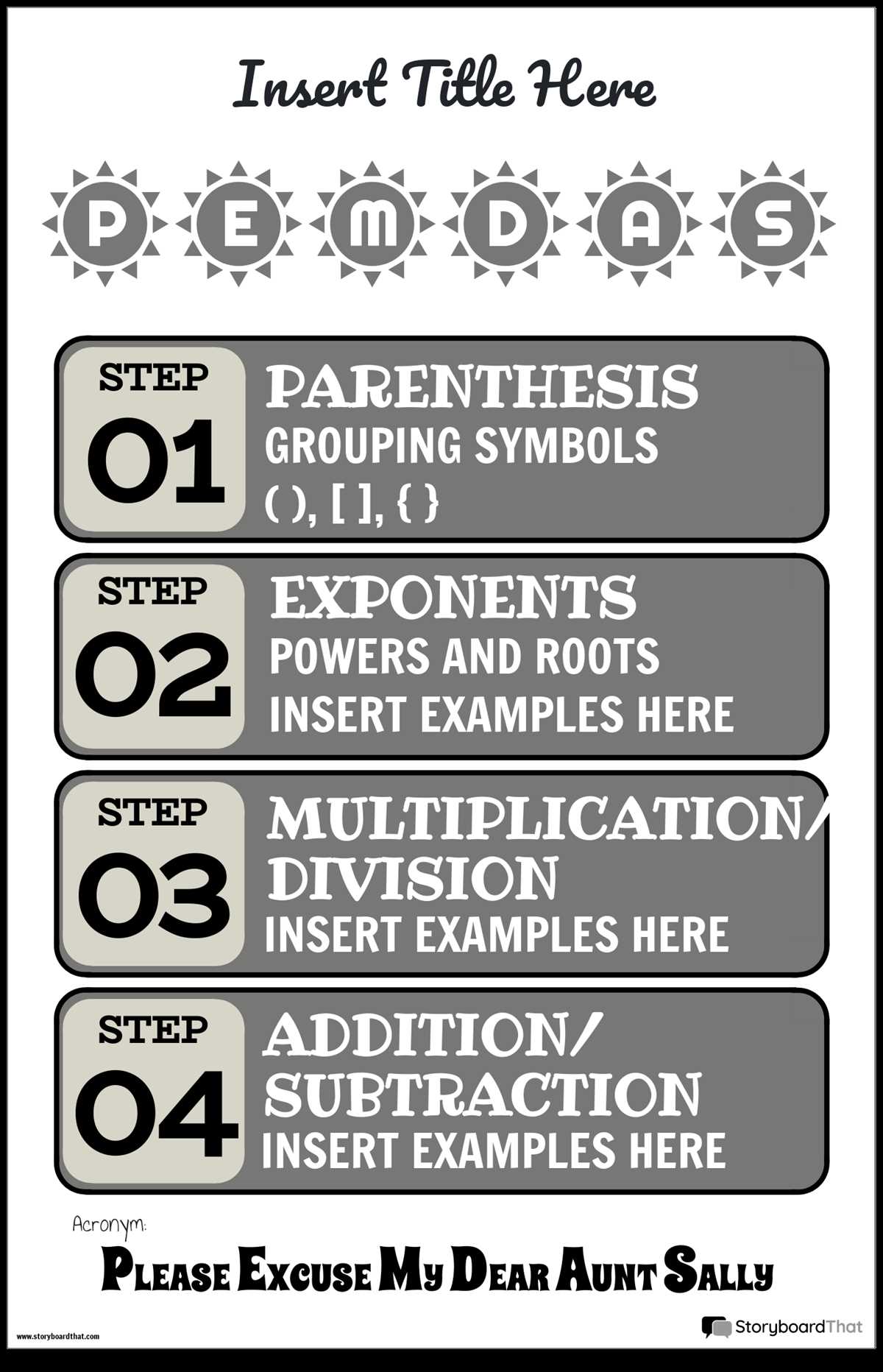 pemdas poster free printable