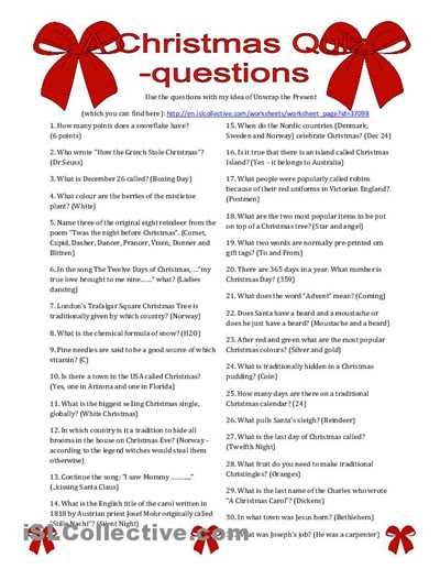 christmas trivia with answers printable