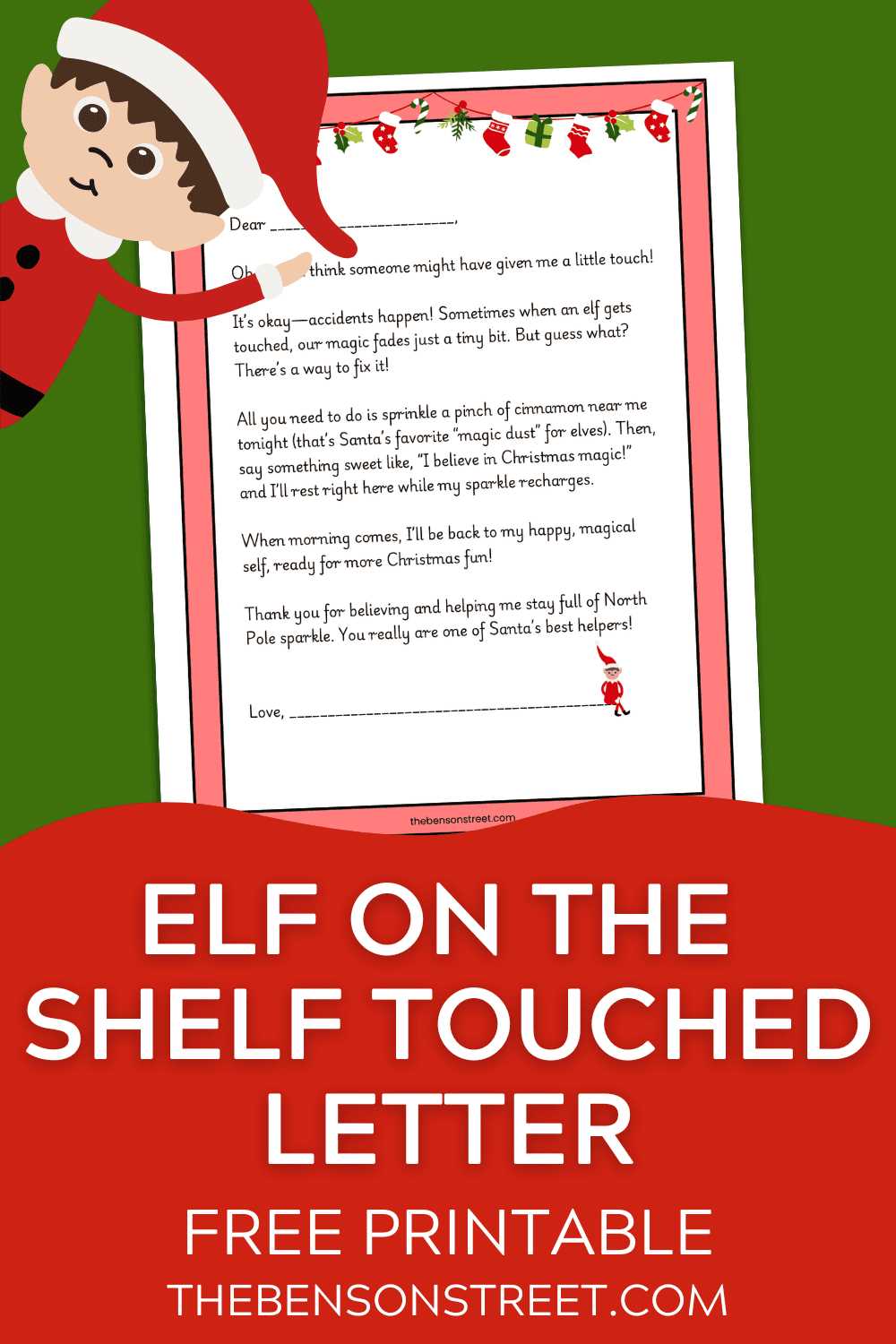 printable letter from elf