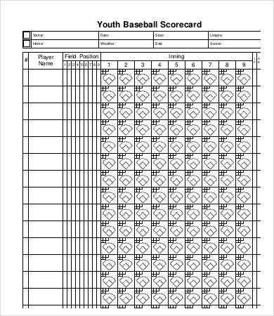 printable baseball scoring sheet