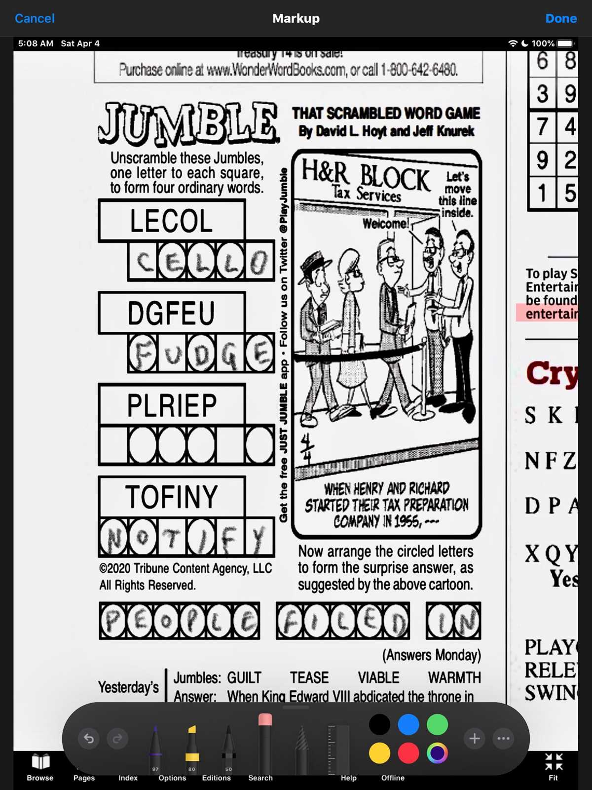 today jumble puzzle printable