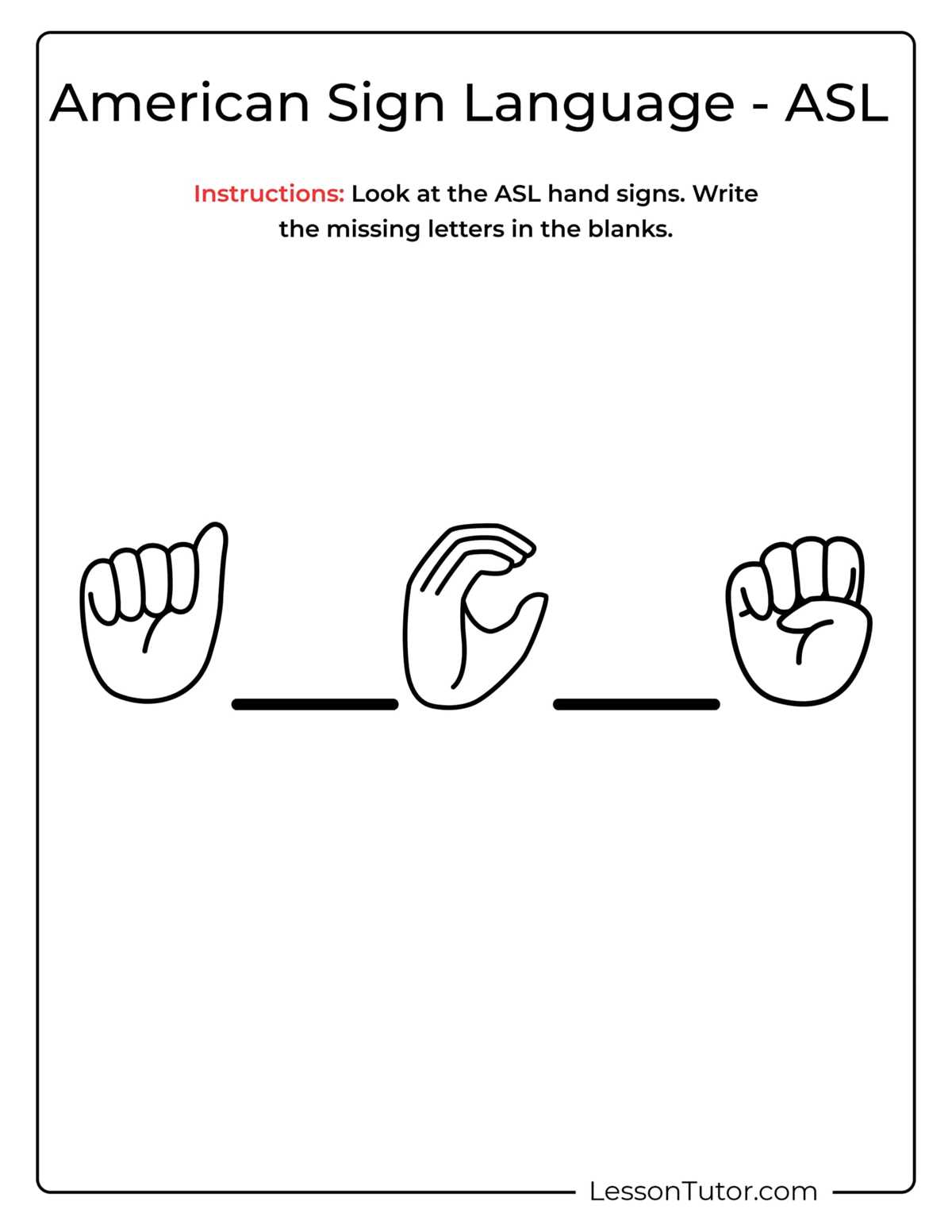 sign language phrases printable