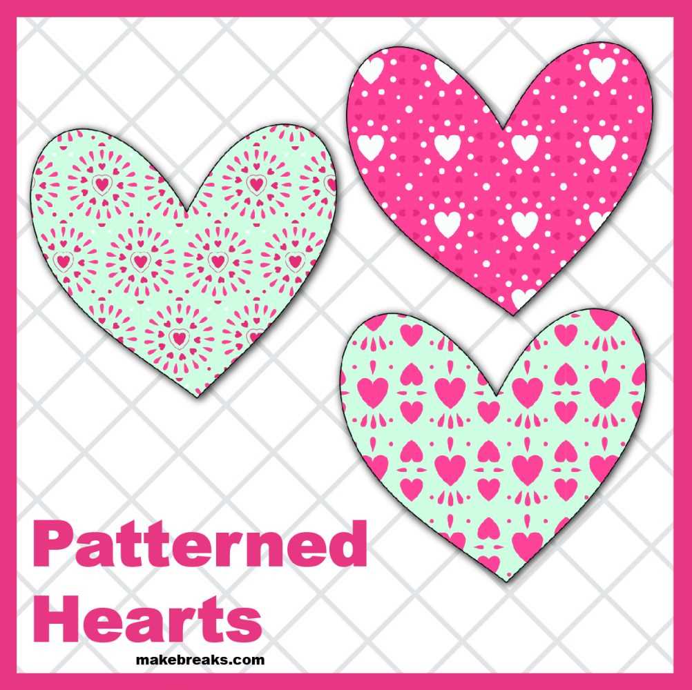 printable color hearts