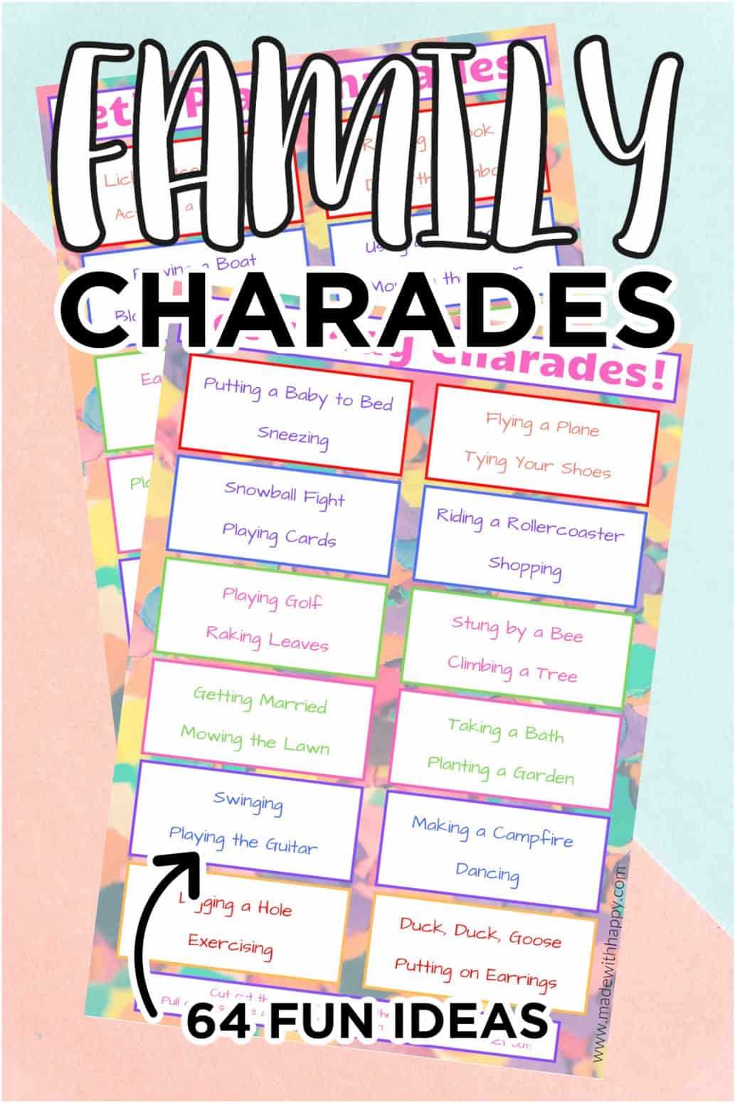 charades for kids printable