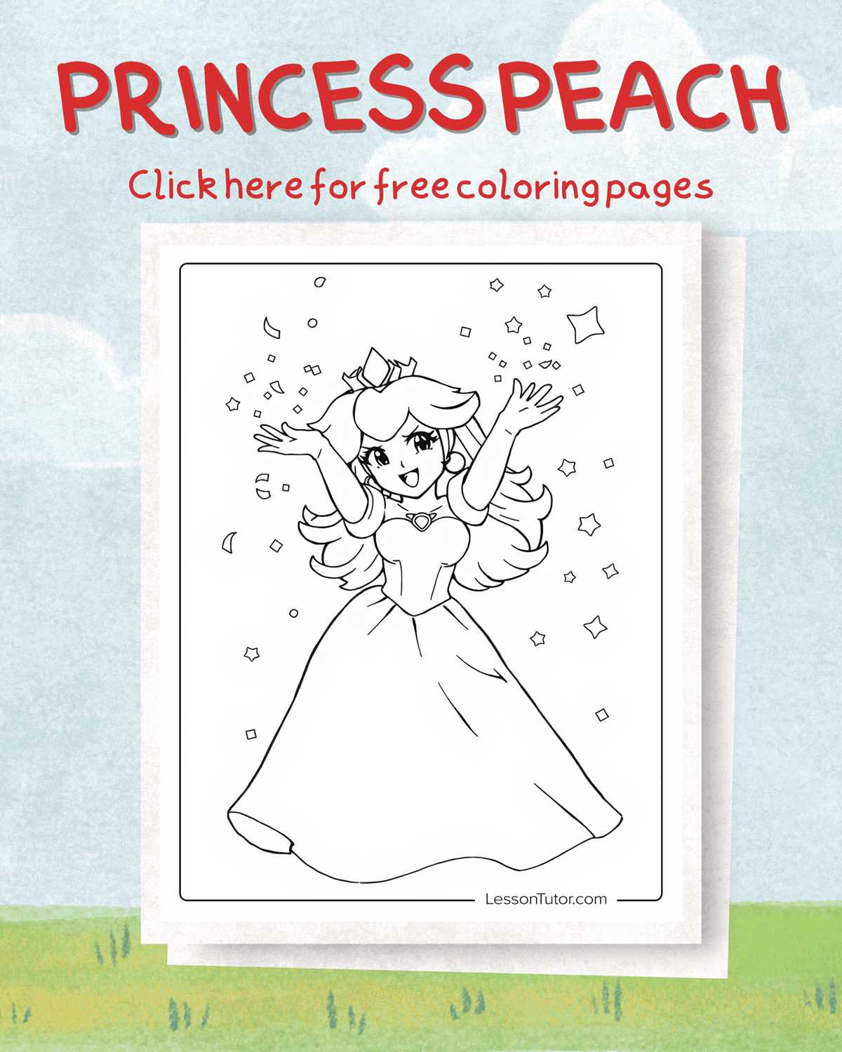 princess peach coloring pages printable