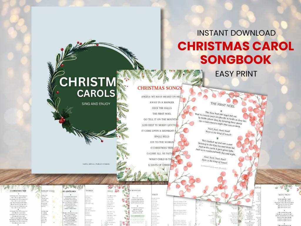 christmas carols printable booklets