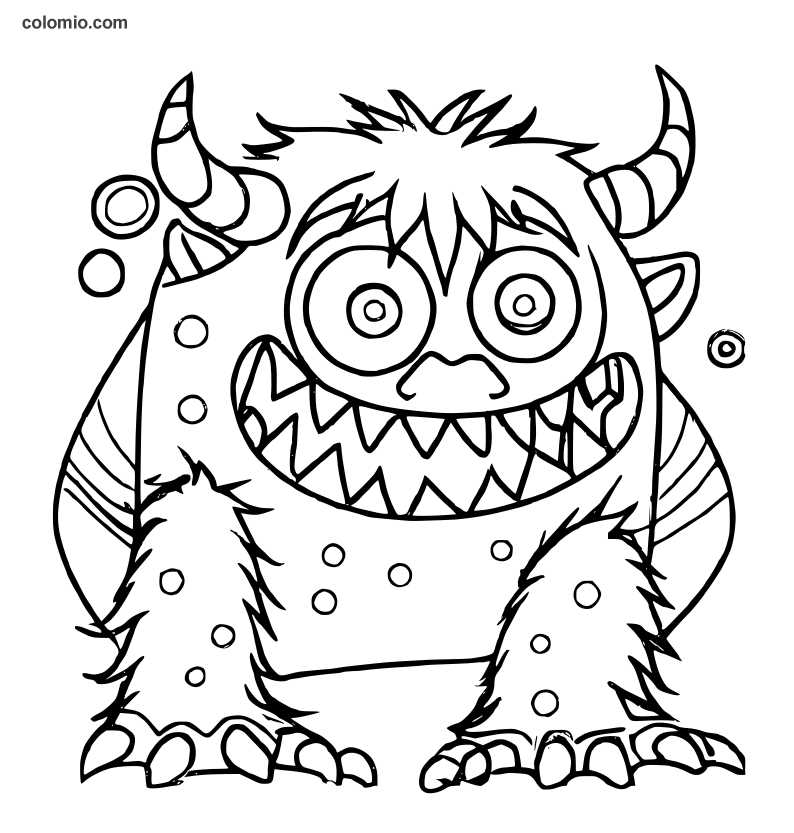 printable colour monster template