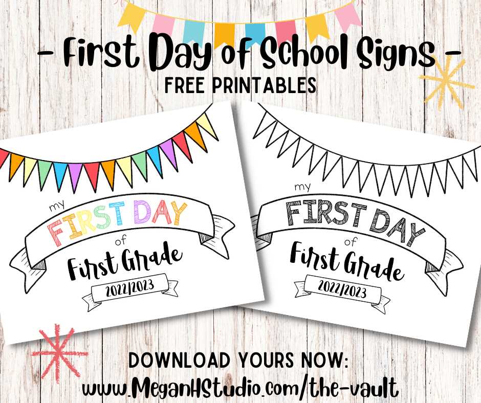 first day of school sign free printable