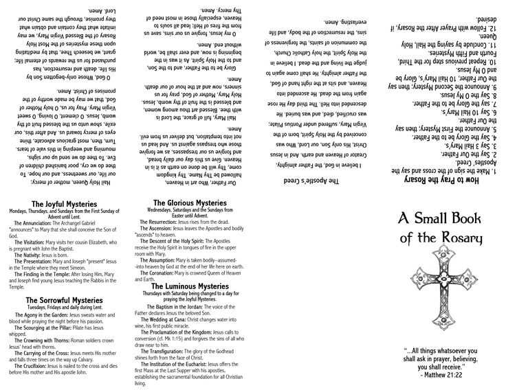 guide how to pray the rosary printable booklet