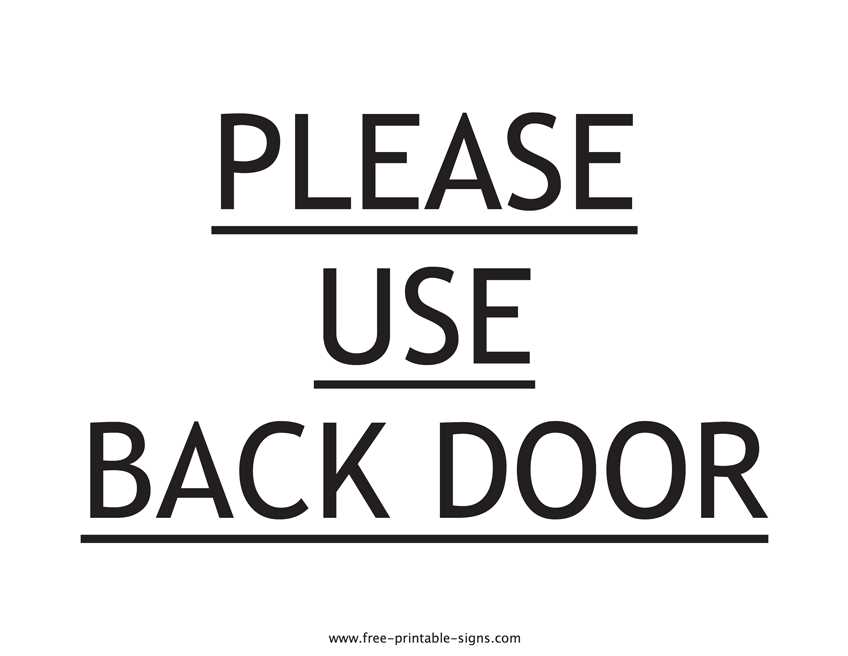 use other door printable sign
