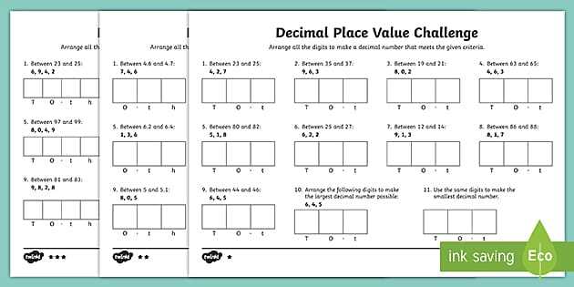 place value printable games
