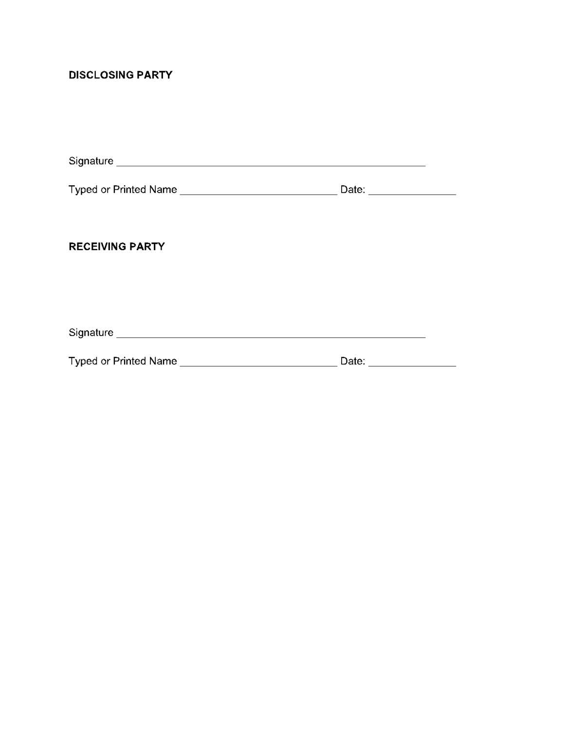 printable nda agreement
