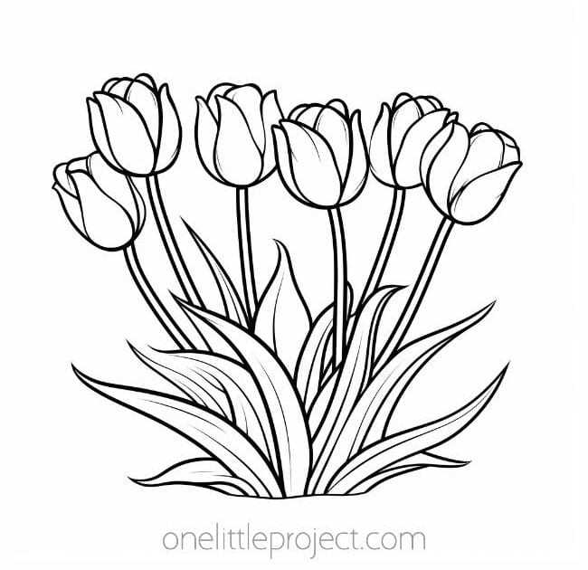 printable easy flower coloring pages