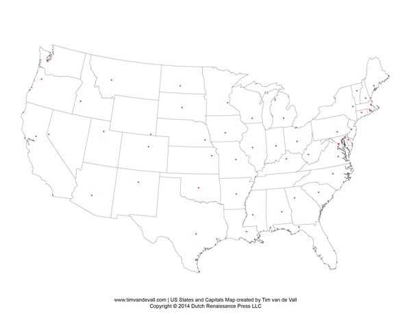free printable map of the united states with capitals