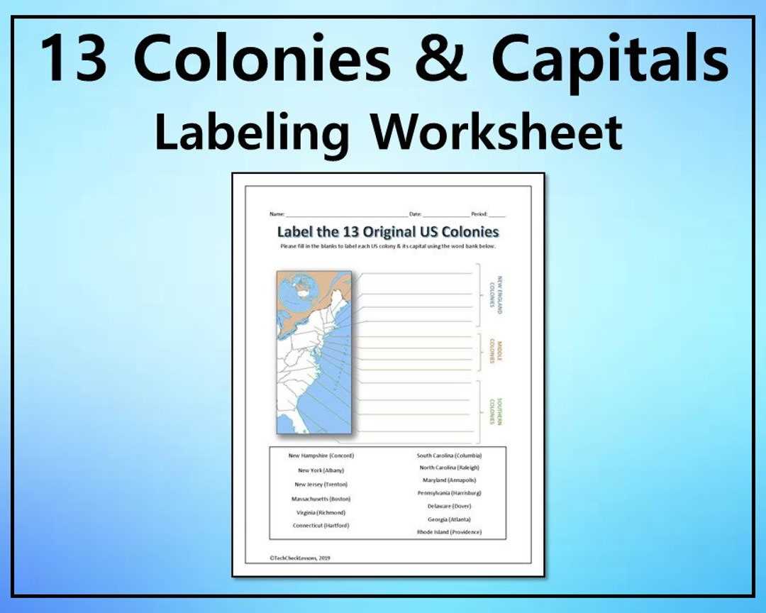 13 colonies printable map