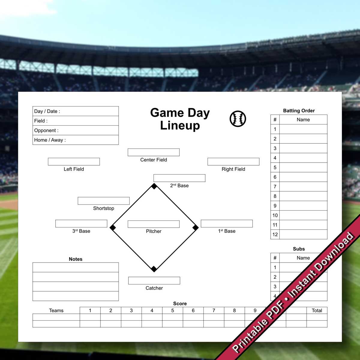 softball field layout printable