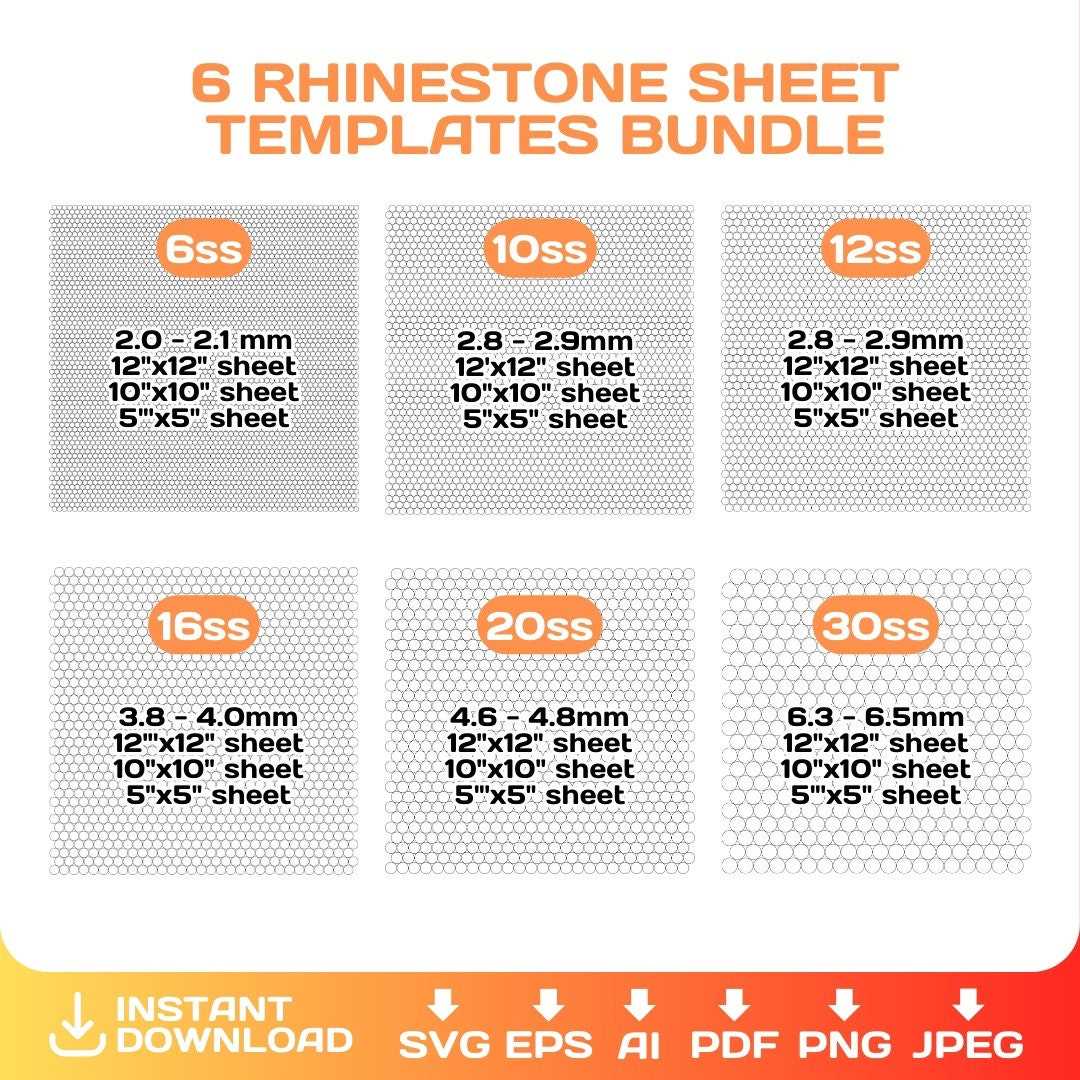 printable rhinestone size chart
