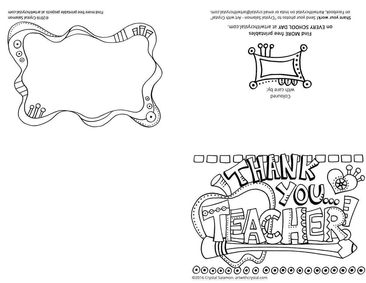 teacher appreciation cards printable to color