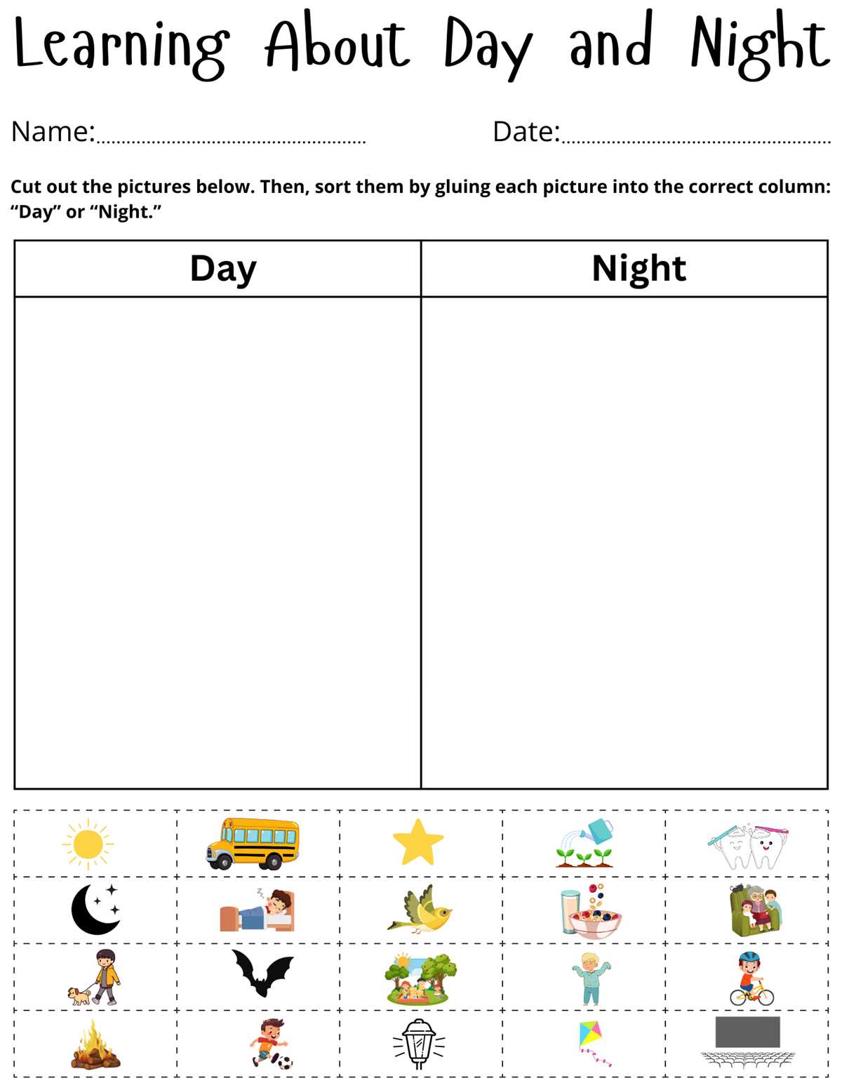 kindergarten sorting printables