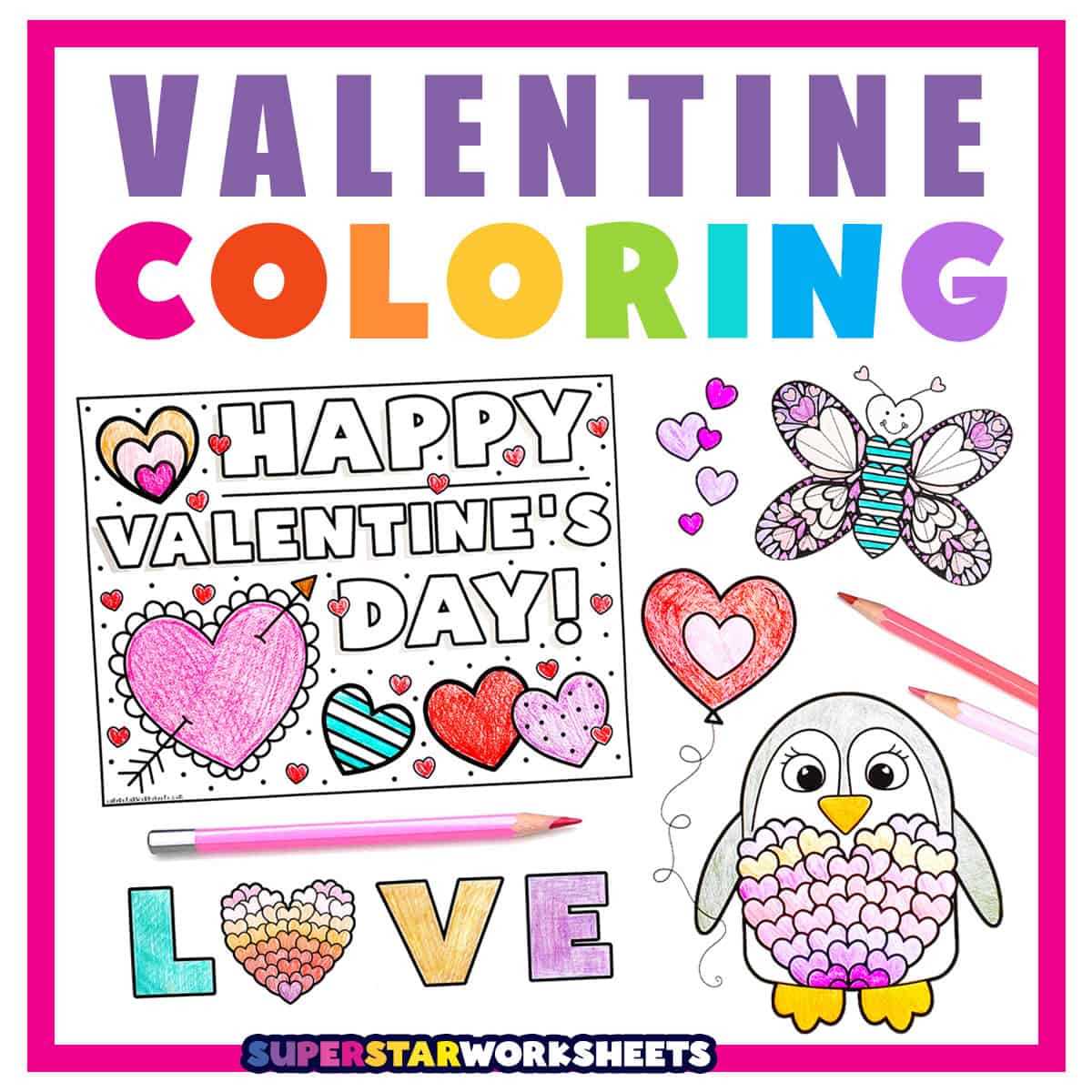 valentine coloring pages printable free