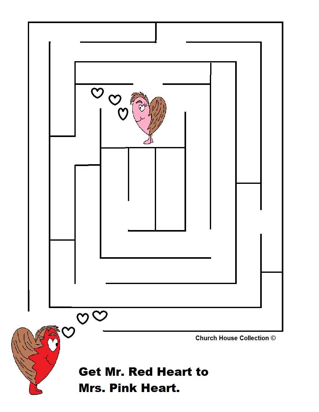 valentine mazes free printable