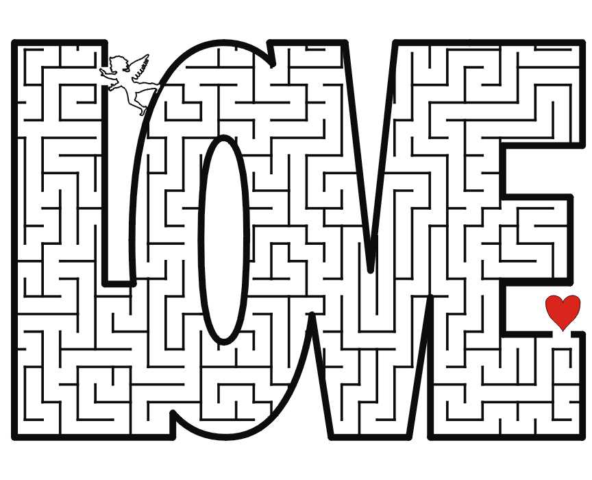 valentine mazes free printable