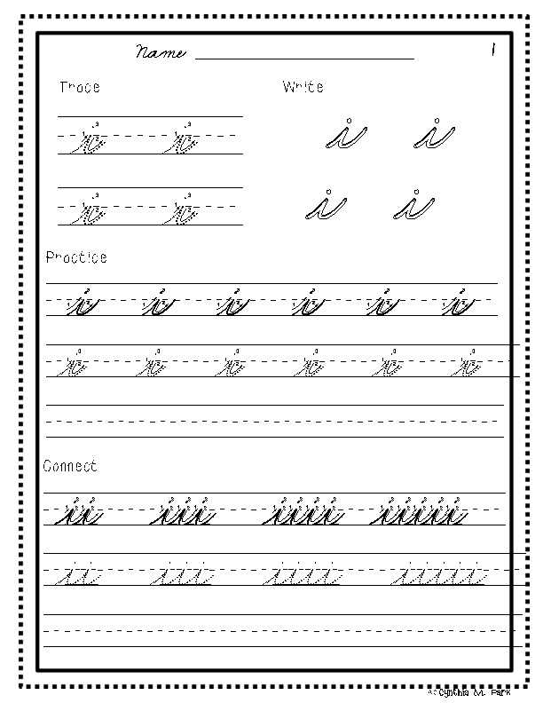 learning cursive printables