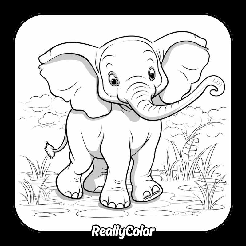 elephant coloring printables