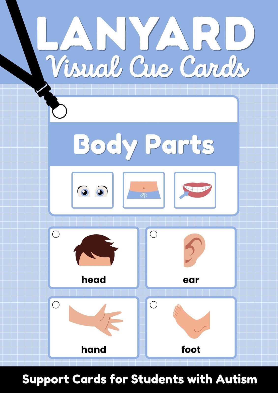 lanyard free printable visual cue cards for autism