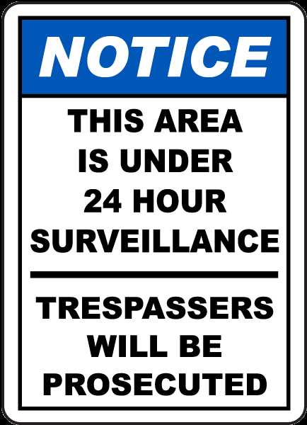 video surveillance sign printable