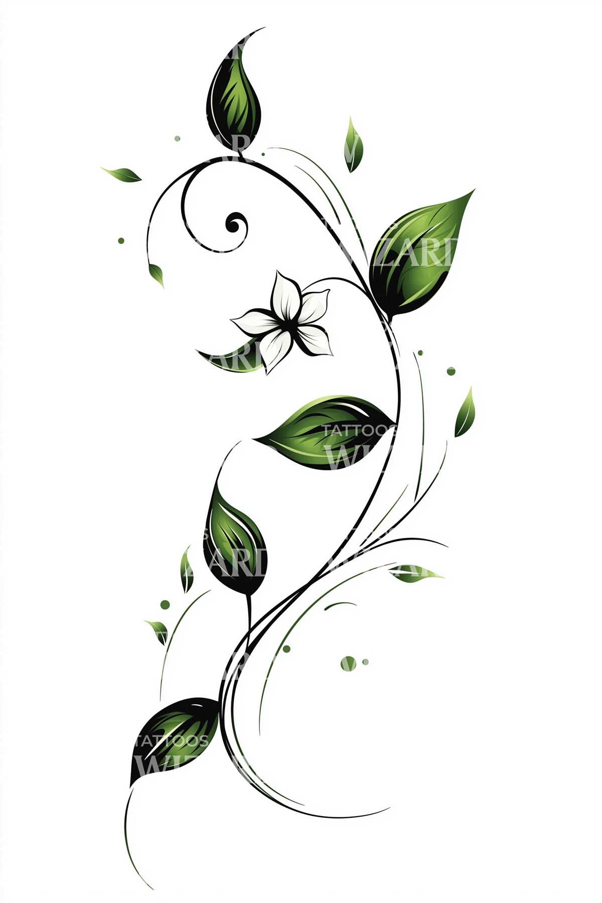 vine tattoo stencil printable