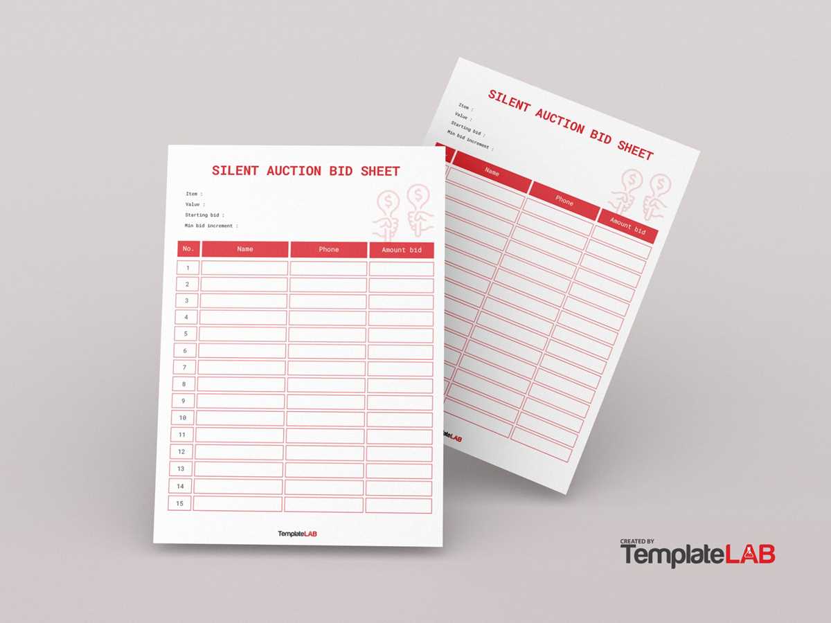 free printable silent auction bid sheet word doc
