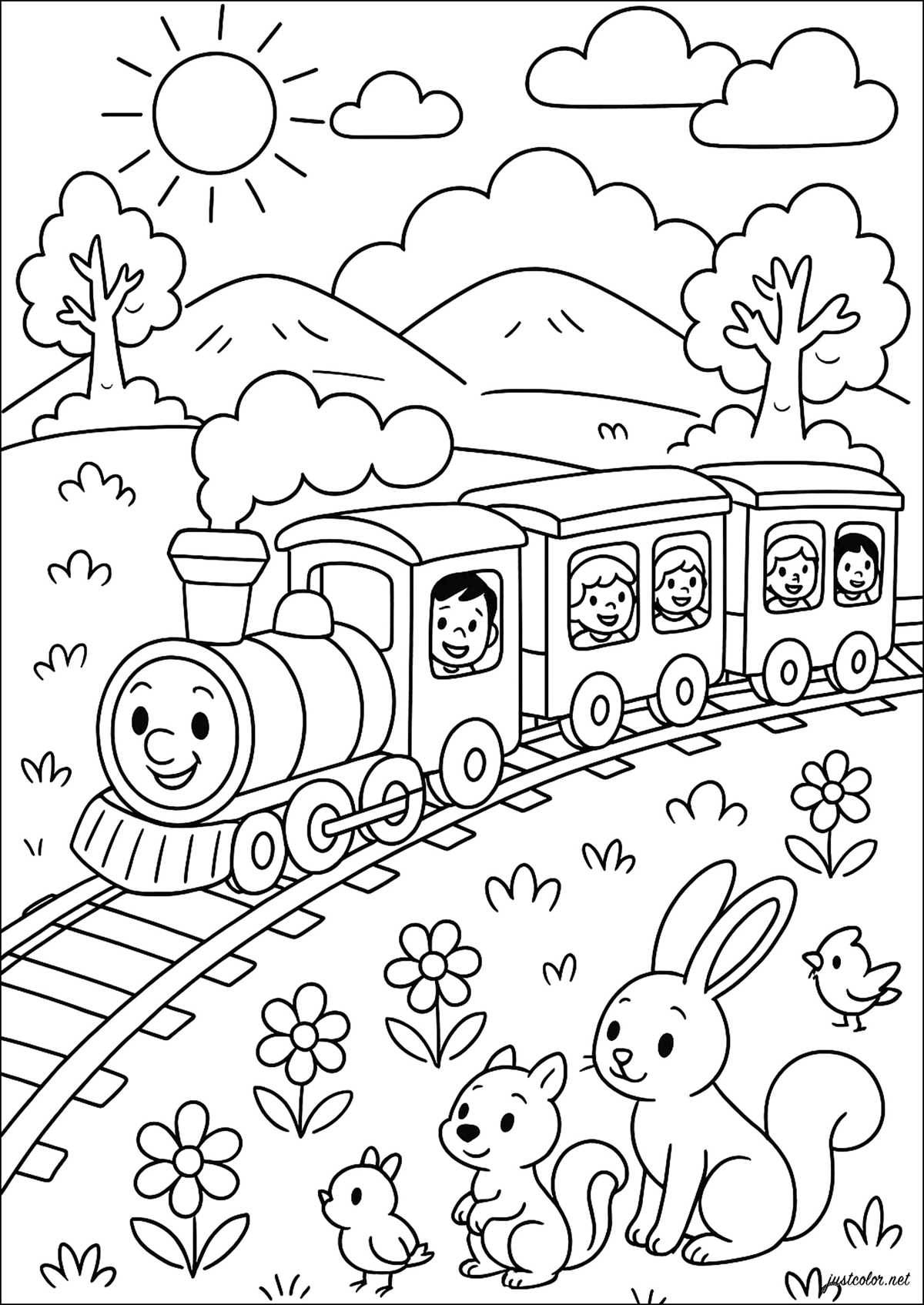 printable coloring pages trains