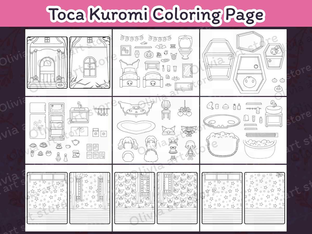 kuromi paper doll house printable