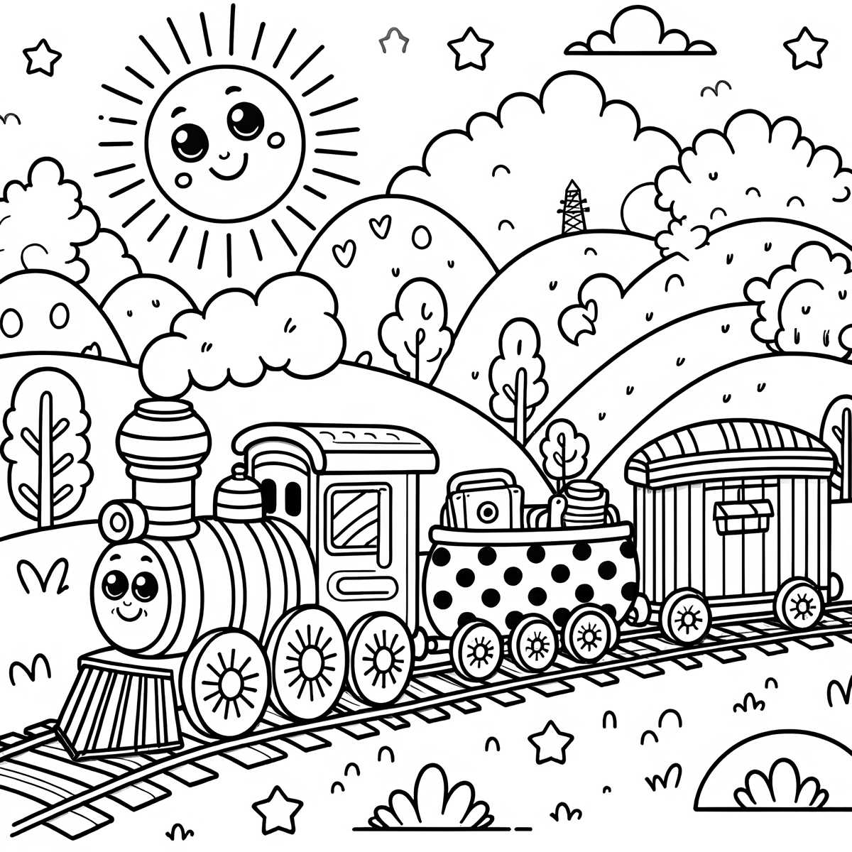 free printable train coloring pages