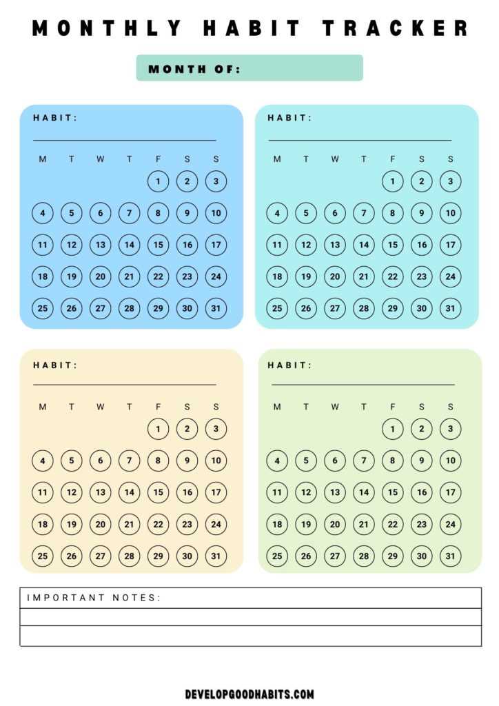 habit tracker printable bullet journal